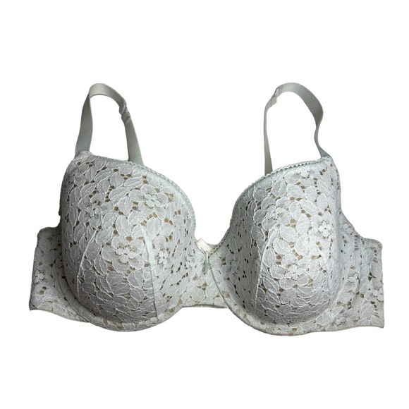 Cacique Other - Cacique White Lace Underwire Full Coverage Bra Plus Size 40D